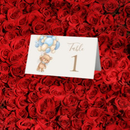 Cartão De Mesa Bola de Borracha Urso de Pelúcia Marrom