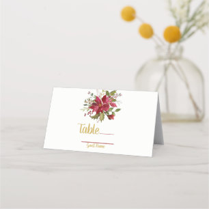 Cartão De Mesa Bola de Natal Férias Poinsettia Mesa de Casamento 