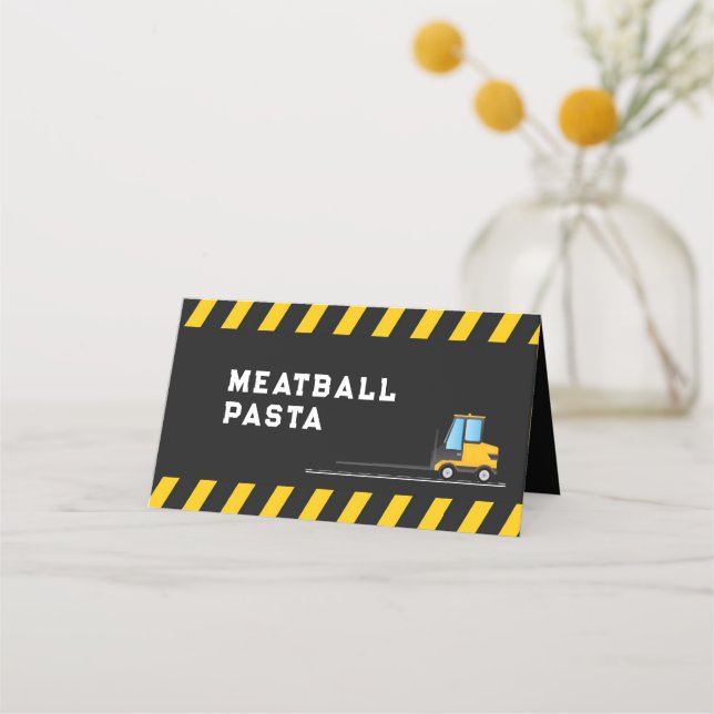 Cartão De Mesa Bomba De Construção Comida De Ambos Os Lados (Verso)