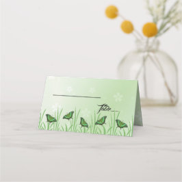 Cartão De Mesa Borboleta verde em verde claro - casamento
