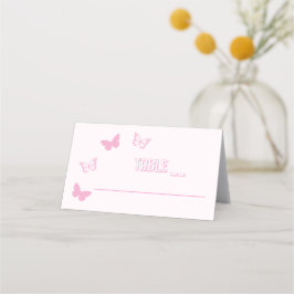 Cartão De Mesa Borboletas Rosa Quinceanera