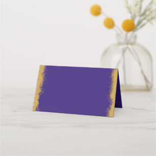 Cartão De Mesa Borda Dourada Roxa Elegante Simples