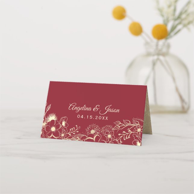 Cartão De Mesa Borgonha (Frente)