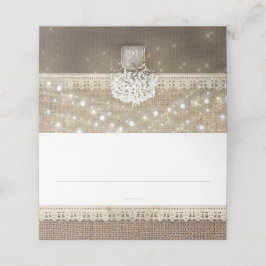 Cartão De Mesa Breath do bebê Mason Jar Rustic Burlap Lace