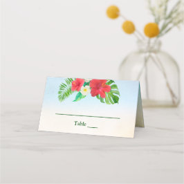 Cartão De Mesa Bright Tropical Floral Weding Place