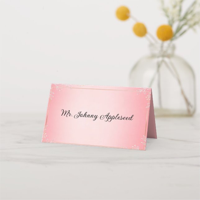 Cartão De Mesa Bubblegum Blush Wedding  (Frente)