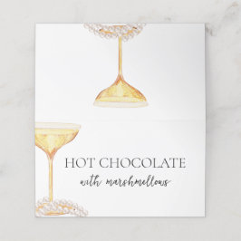 Cartão De Mesa Buffet de Pérolas e Prosecco para Chá de Noiva