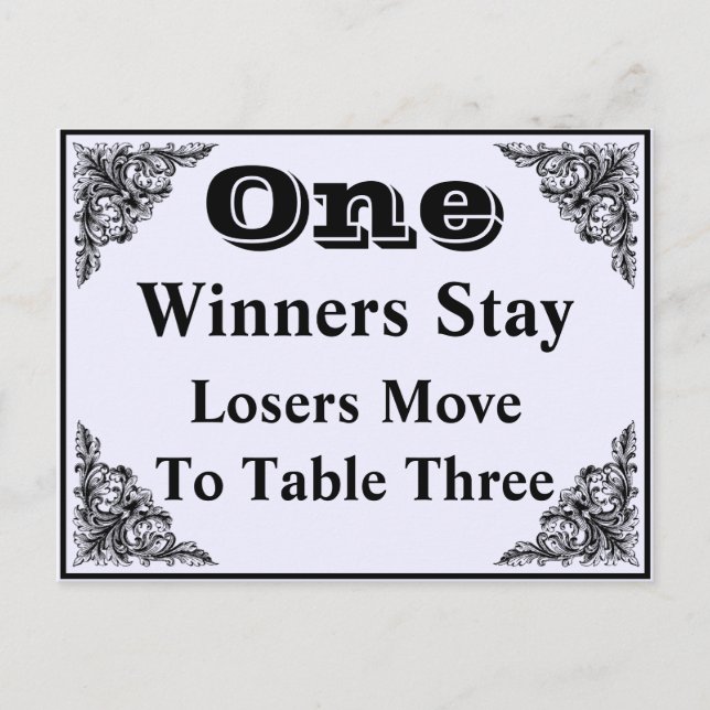 Cartão de Mesa Bunco Vitoriano Elegante #1 (Frente)