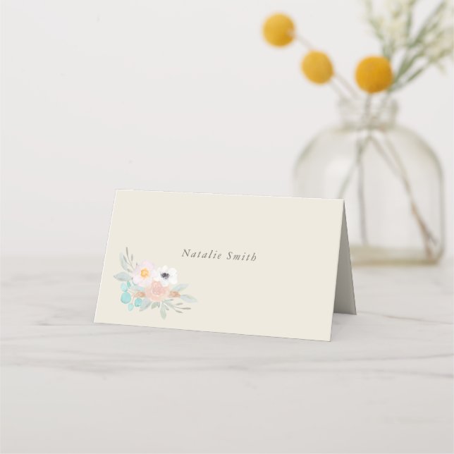 Cartão De Mesa Buquê de aquarela, cartazes (Frente)