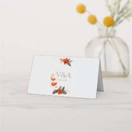 Cartão De Mesa Buquê de boho com flores de fibra