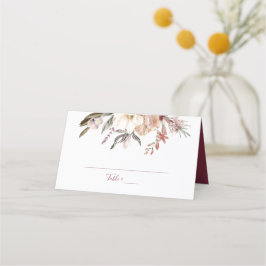 Cartão De Mesa Burgundy Wine Wilflower Place Card