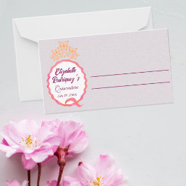Cartão De Mesa Butterflies Crown Quinceanera Pink Squiggle