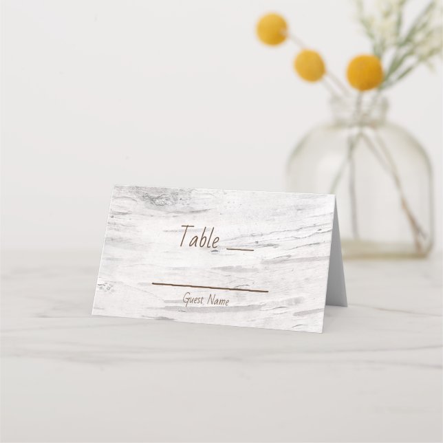 Cartão De Mesa Cabeça de Mesa de Casamento Rústico de Madeira (Frente)