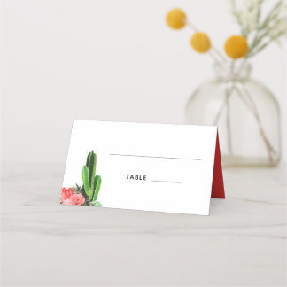 Cartão De Mesa Cacto Moderno, Succulente e Floral