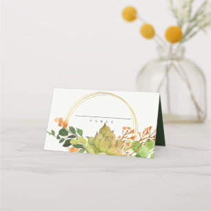 CARTÃO DE MESA CAFATO FLORAL DE WREATH FLORAL DE CACTUS