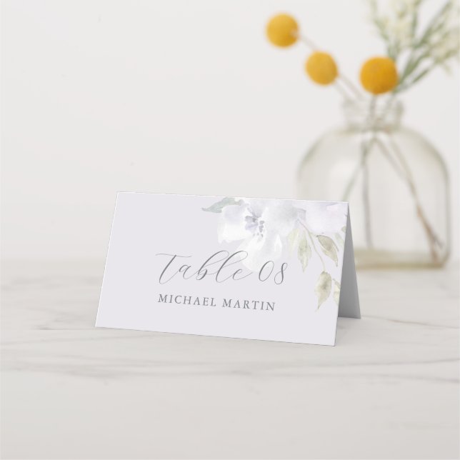 Cartão De Mesa Caligrafia Floral de Quinceanera bonito (Frente)