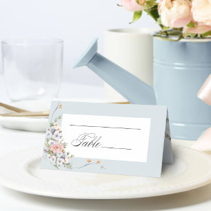 Cartão De Mesa Caligrafia Floral do Pastel Boho