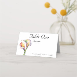 Cartão De Mesa Calla Aquarela Elegante Lírios Românticos