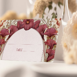 Cartão De Mesa Calla Lily Name Weding Mesa Vintage Art Nouveau