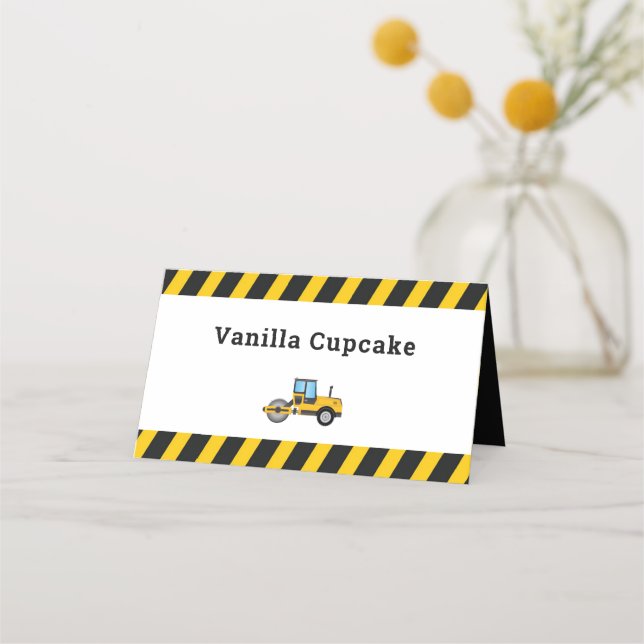 Cartão De Mesa Caminhão de Construção do Cubo da Placa de Comida  (Frente)