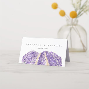 Cartão De Mesa Campos de Lavanda de Aquarela Dobrados