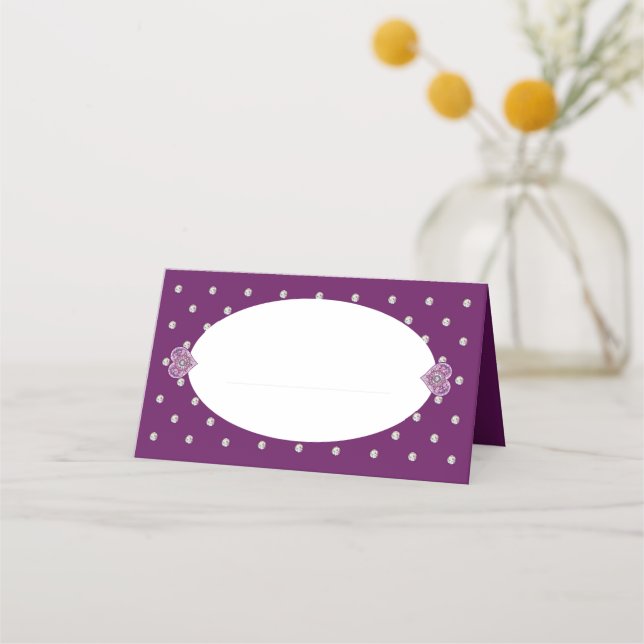 Cartão De Mesa Cardinal vermelho Rosace Place Card (Frente)