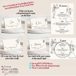 Cartão De Mesa carta de casamento feita à mão