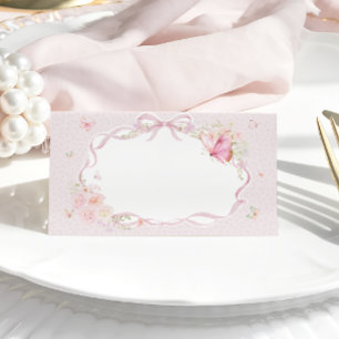 Cartão De Mesa Cartãozinho Floral Borboleta Rosa