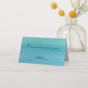 Cartão De Mesa Cartas de casamento de cor verde-d-água do mar