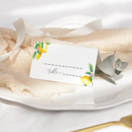 Cartão De Mesa Cartas de casamento minimalistas de limão de aquar