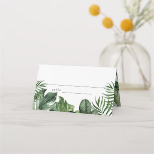Cartão De Mesa Cartonagem de folhas Tropicais entendidas