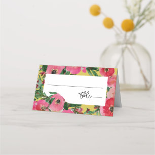 Cartão De Mesa Casamento Amarelo Anemone por Aquarela
