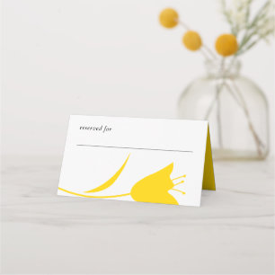 CARTÃO DE MESA CASAMENTO AMARELO MOD TULIP