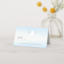 Cartão De Mesa Casamento Aquarela Água Encontra Céu