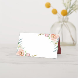 Cartão De Mesa Casamento Aquarela Floral Coral Boho Chic DIY