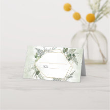 Casamento aquarela geométrico dourado boho verde
