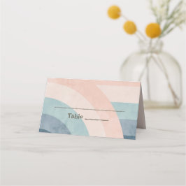 Cartão De Mesa Casamento Arco-Íris dos anos 70