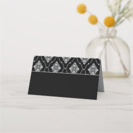 Cartão De Mesa Casamento Art Déco Preto e Prata Vintage