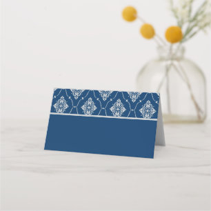 Cartão De Mesa Casamento Art Déco Vintage Azul Marinho e Prata
