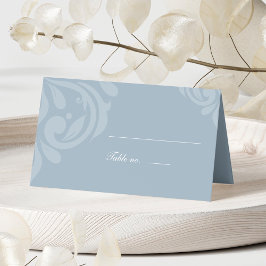 Cartão De Mesa Casamento Azul Icy Foto Clássica Minimalista do Da