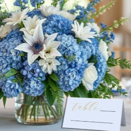 Cartão De Mesa Casamento Azul Opulente