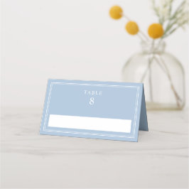 Cartão De Mesa Casamento Azul Pó Elegante