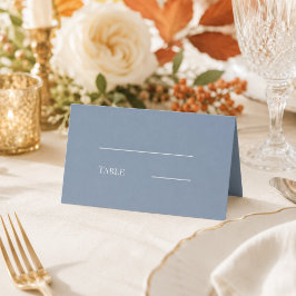 Cartão De Mesa Casamento azul poeirento creme moderno simples