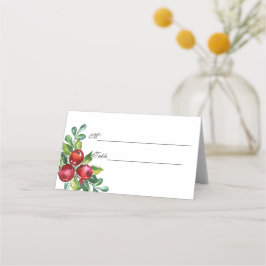 Cartão De Mesa Casamento Berry Watercolor Stems