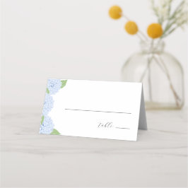 Cartão De Mesa Casamento Blue Hydrangea Watercolor