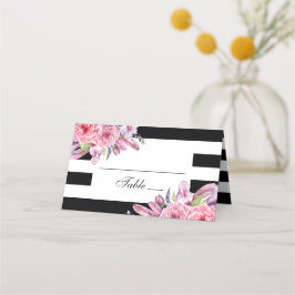 Cartão De Mesa Casamento boho chic. Flores de jardim. Floral mode