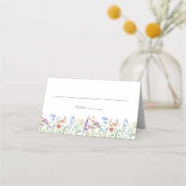 Cartão De Mesa Casamento Boho Jardim com Flores Silvestres da Pri