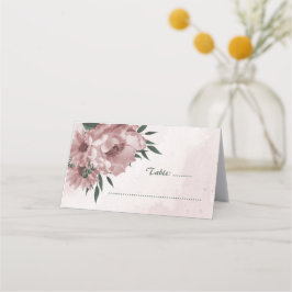 Cartão De Mesa Casamento botânico bonito de flores rosa