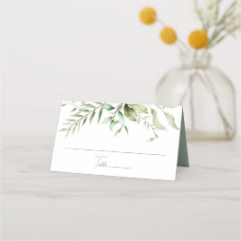 Cartão De Mesa Casamento Botânico de Foliagem Eucalyptus Verde Sa