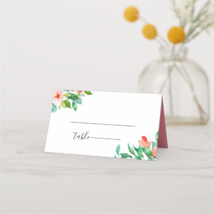 Cartão De Mesa Casamento Botânico de Ilha Rosa